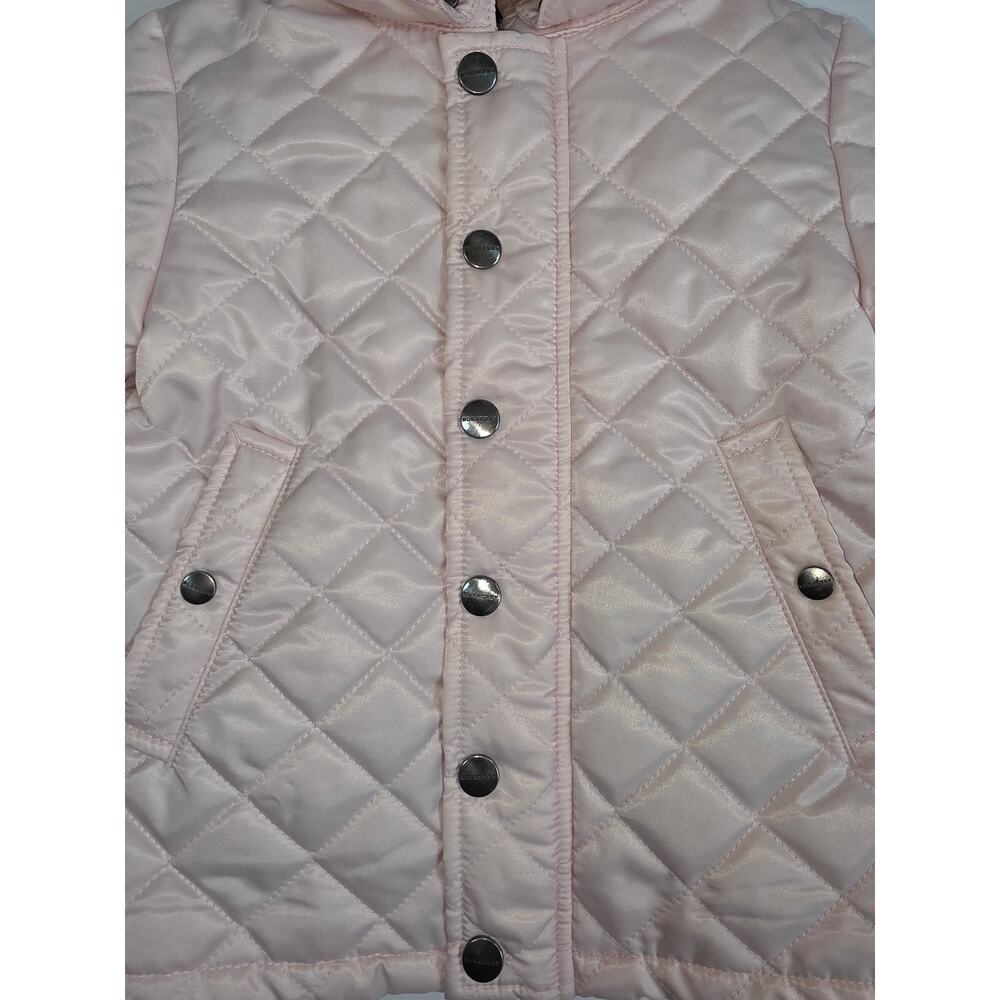 Girls 2T Burberry Ice Pink Quilted Jacket w/Removable Hood - Picture 2 of 13